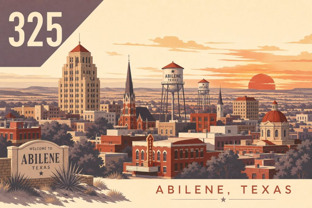 Code Pic. Tue 325 Area Code: Abilene, TX — West-Central Texas