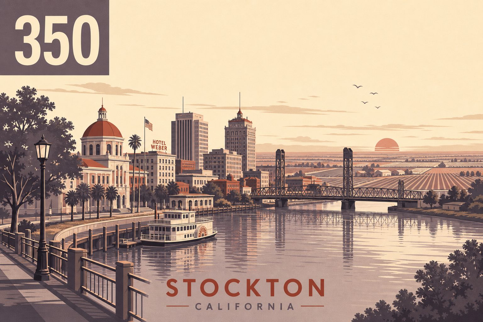 350 Area Code: Stockton, CA — Central Valley Overlay