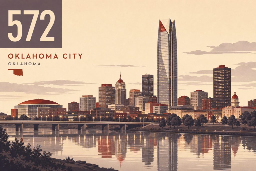 Area Code 572: Oklahoma City, Oklahoma Coverage & History